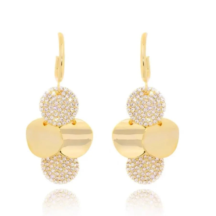 Geometric Stainless Steel Round Dangle Earrings