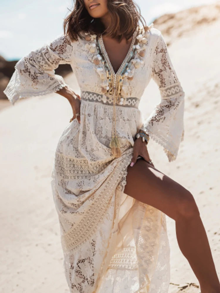 Elegant Lace Maxi Dress