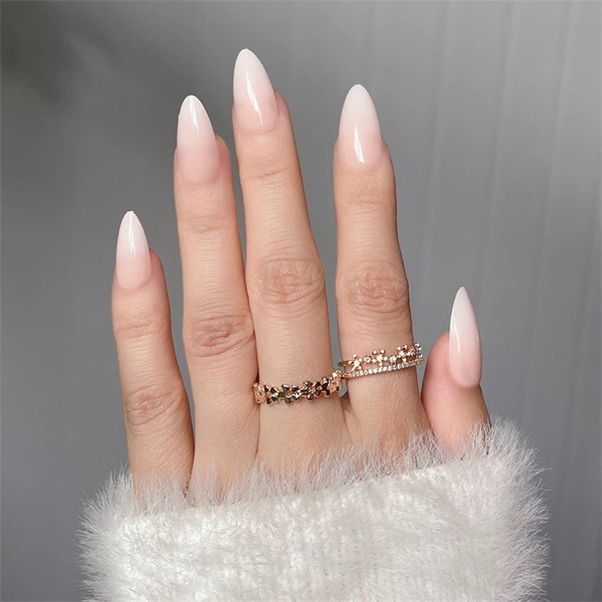 24Pcs/Set Simple Pure Desire Pink Wearing False Nails