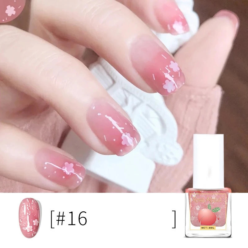 Water-Based Peel-Off Shiny Top Coat – No UV Lamp, Long-Lasting, Gentle Natural Nail Care