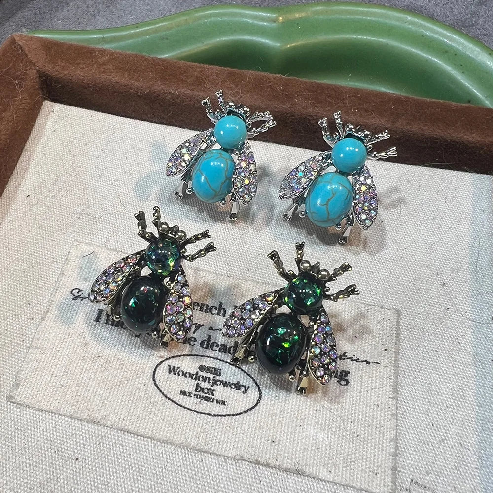 New Bee Turquoise Smart Animal Earrings