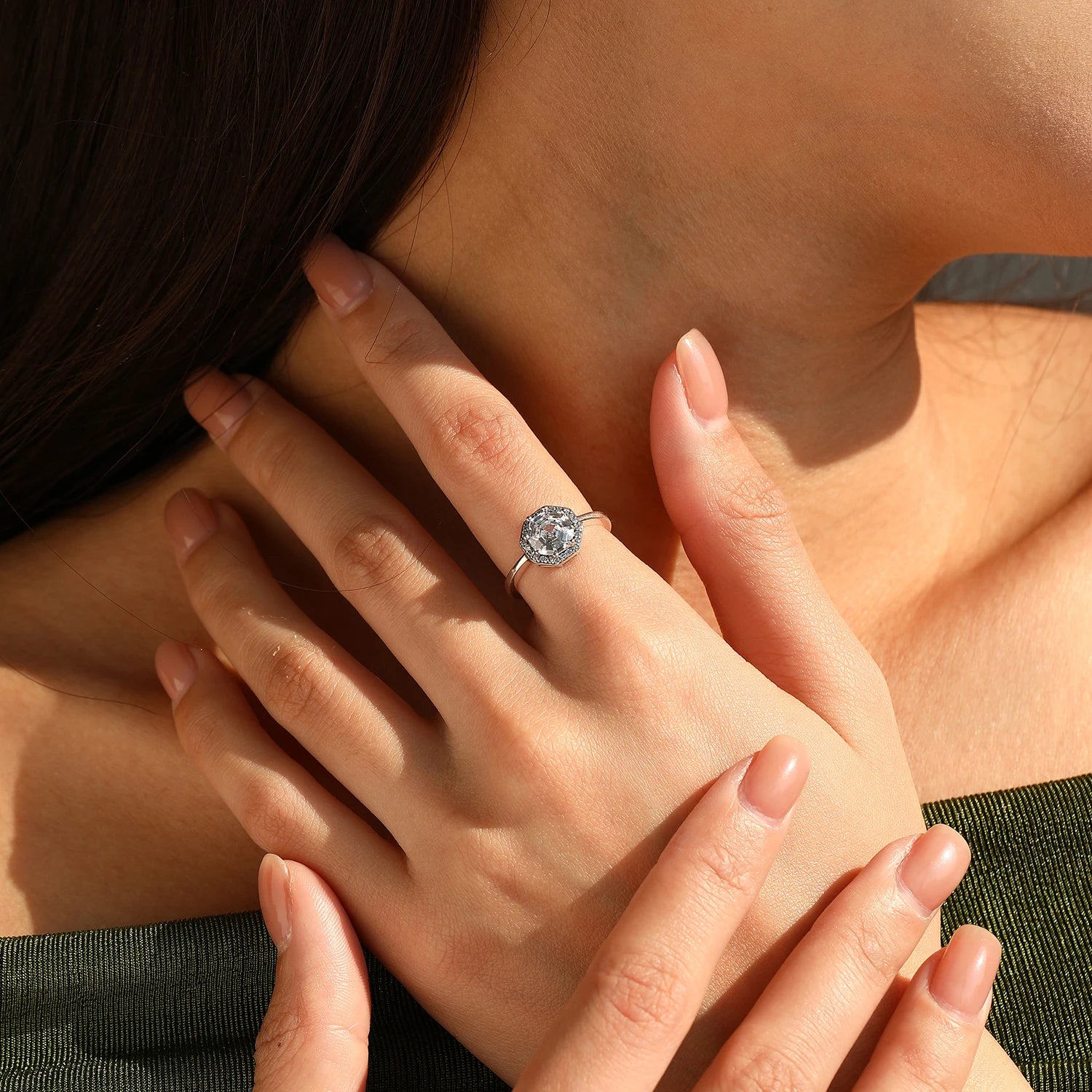 925 Sterling Silver Exquisite Octagon Rings