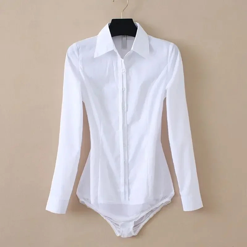 2026 Elegant White Long-Sleeve Bodysuit