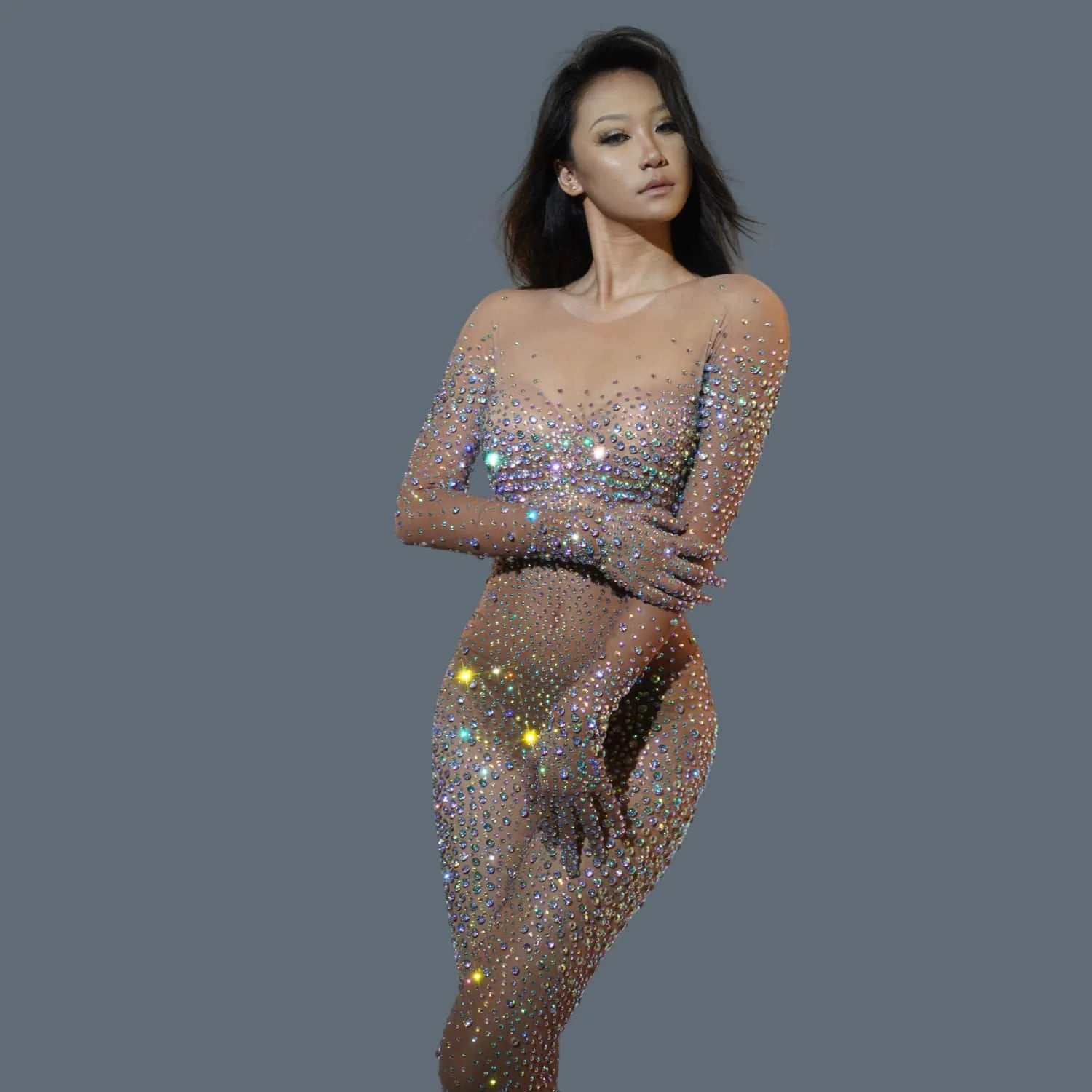 Sparkling Blue Diamonds Jumpsuit