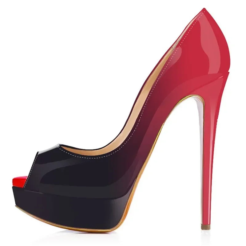 Ultra-High Platform Peep Toe Pumps