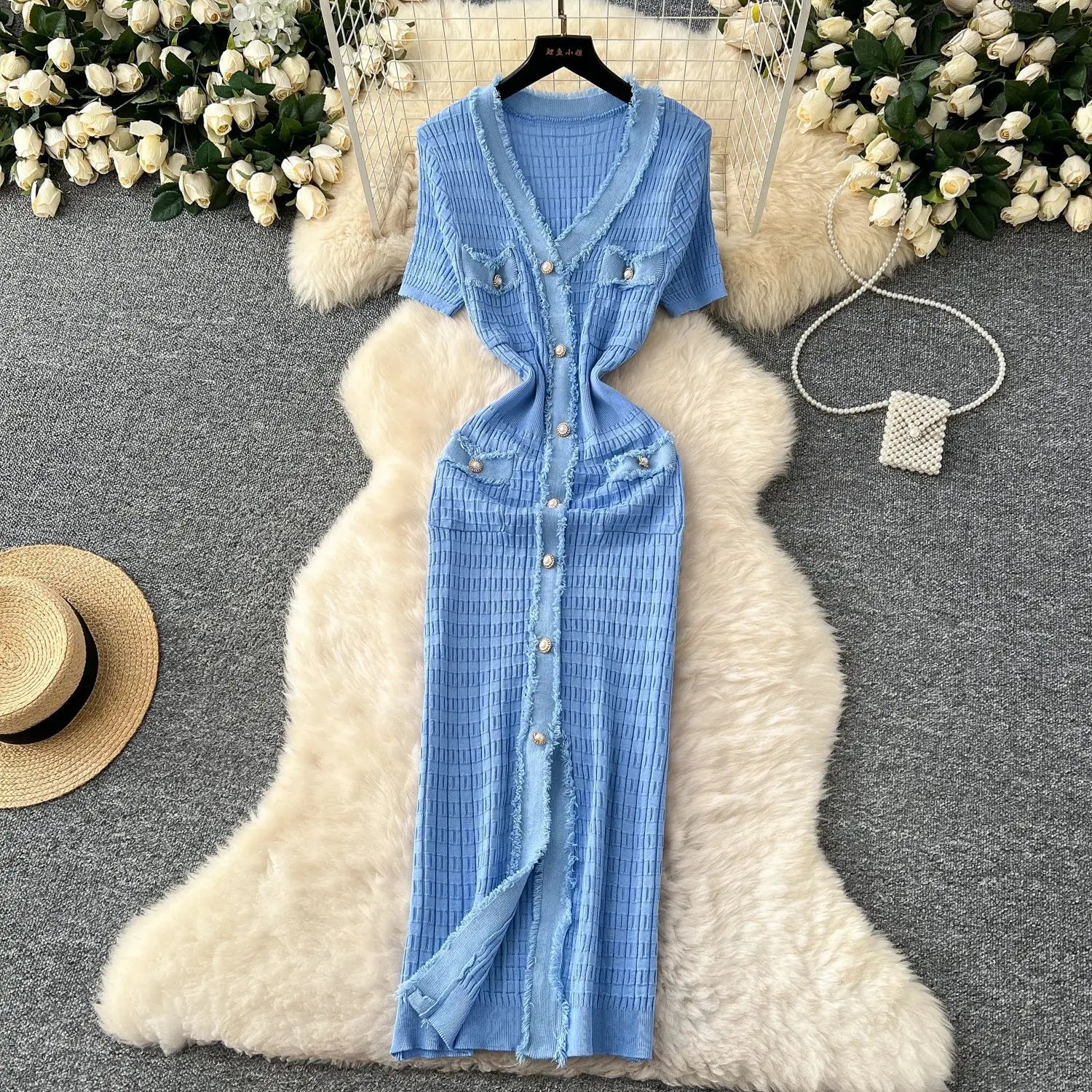 Elegant Knitted Long Sweater Dress
