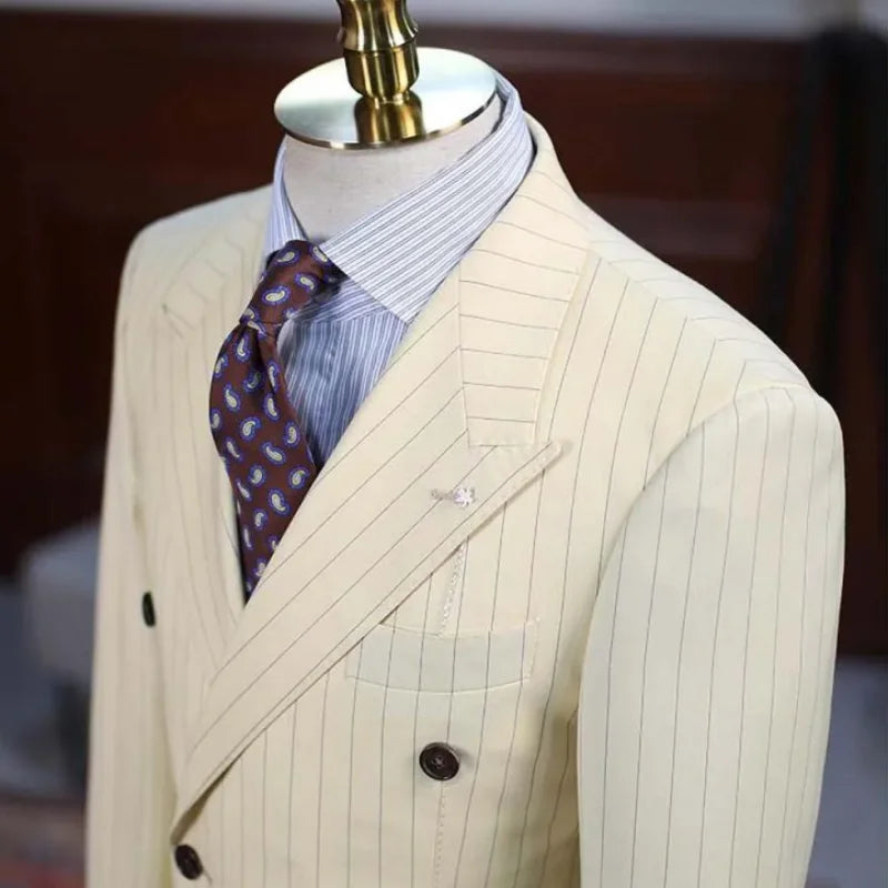 Men's suit (Top + trousers) Fashion Business Casual Slim-fit