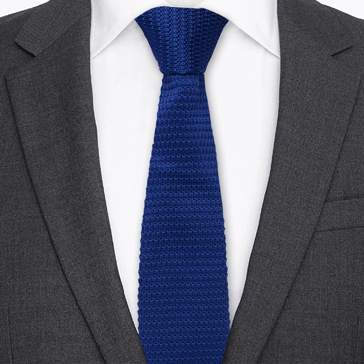 5.5cm Solid Color Fashion Water Neckties Plain Knitted Ties