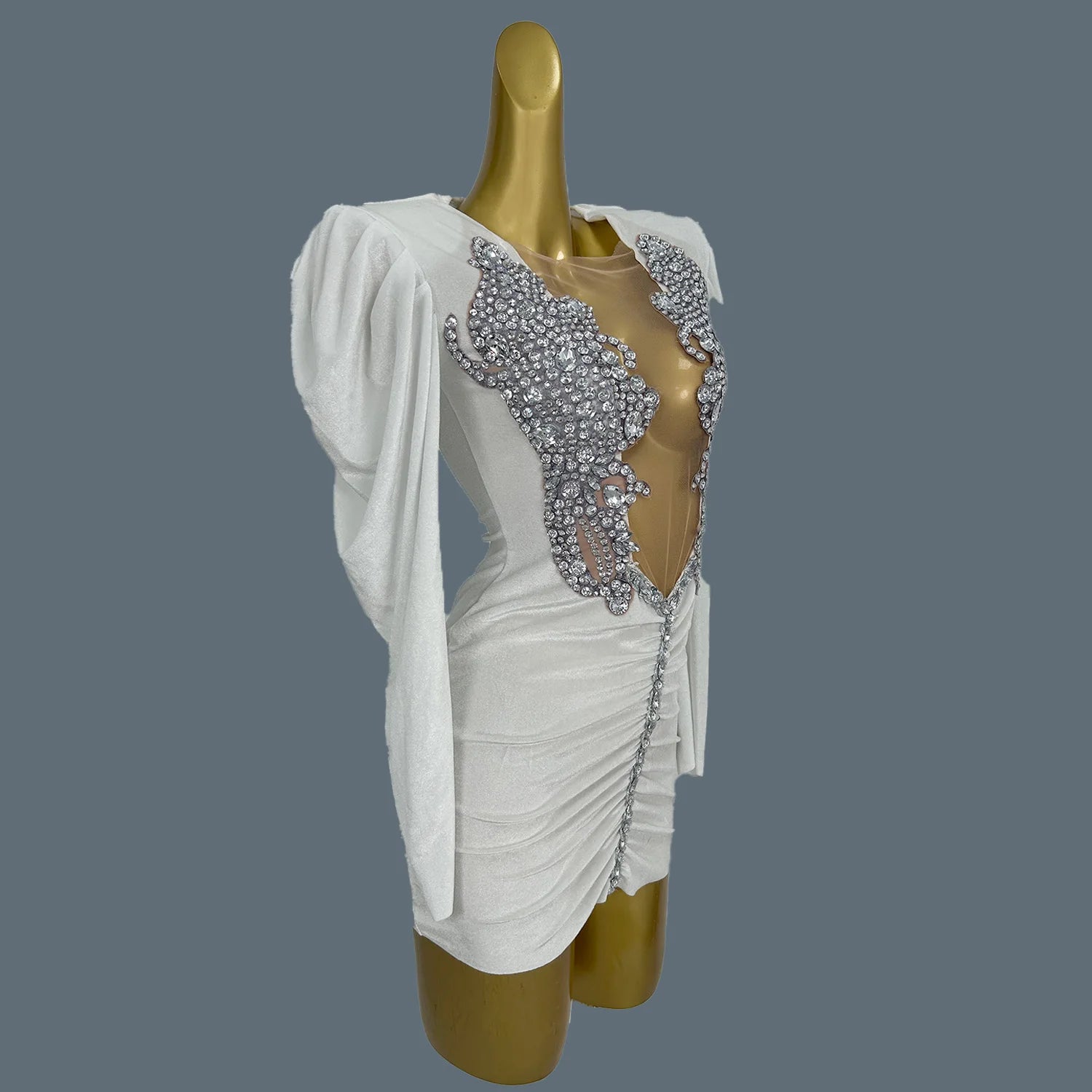 Luxury Sparkly Crystals Short Dress