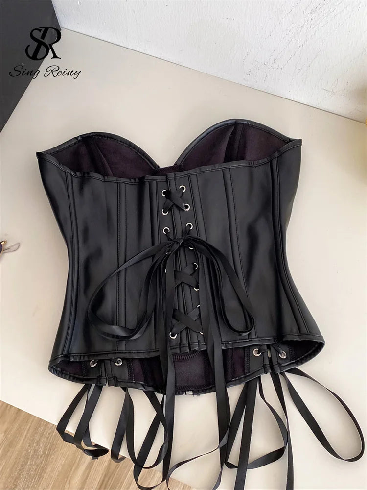 PU Leather Corset Top