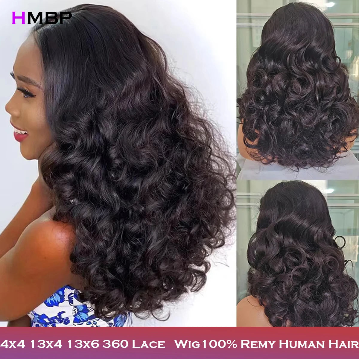 High Density 425g Loose Deep Wave 360 Hd Transparent Lace Full Frontal Wig