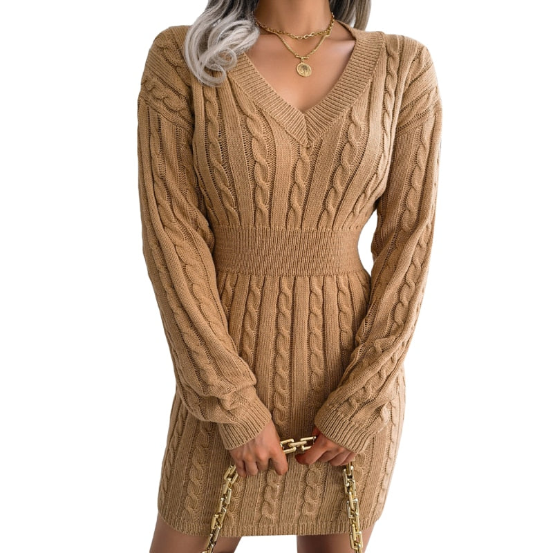 Fashion Twist Knit Sweater Dress