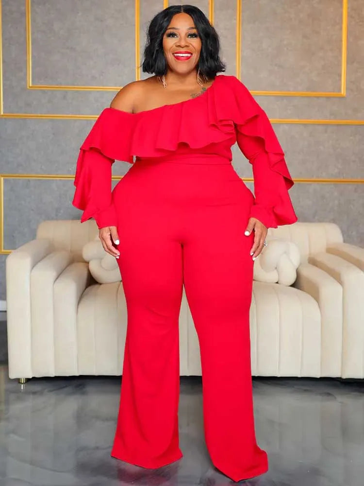 Autumn Slash Neck t Casual Long Sleeve Jumpsuit