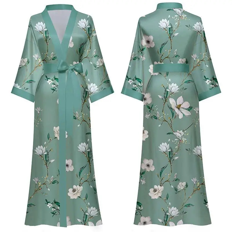 New Spring Summer  Long Robe Kimono Bathrobe