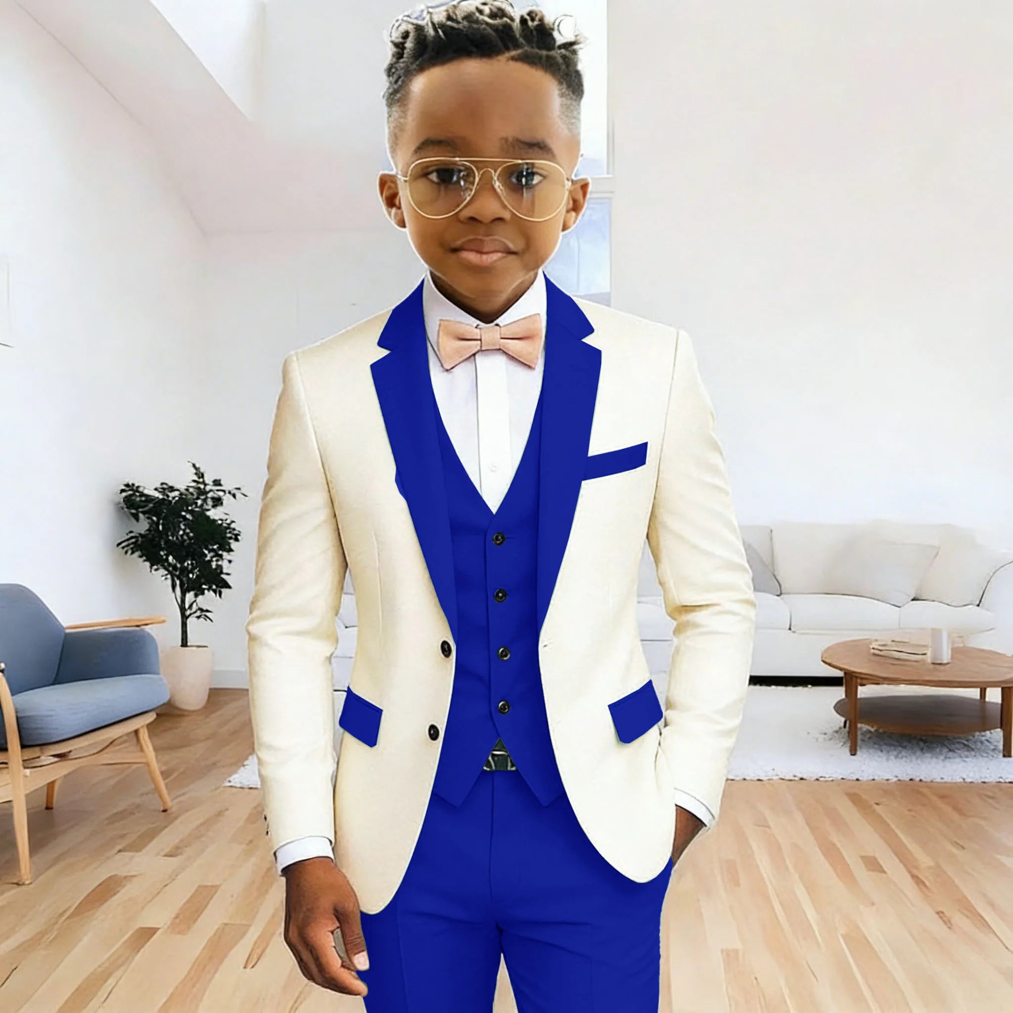 Boy's 3‑Piece Formal Suit Set – Jacket + Vest + Pants