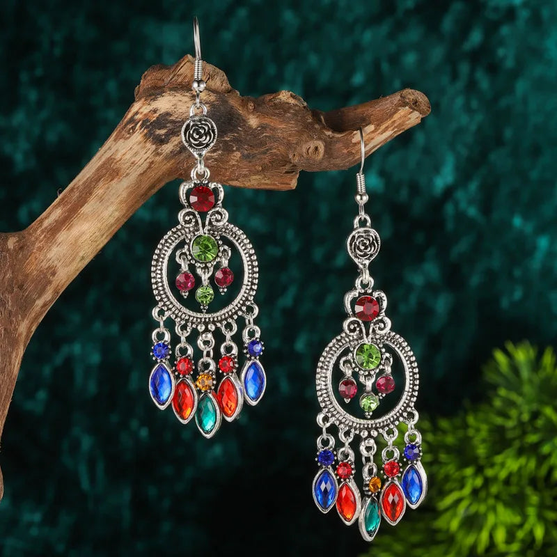 New Bohemian Multicolor Rhinestone Crystal Earrings