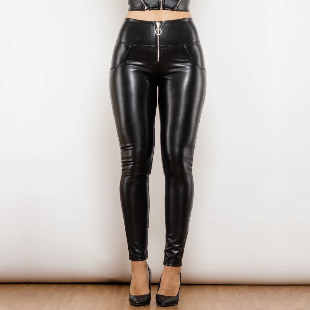 High Waist Faux Pu Leather Pants