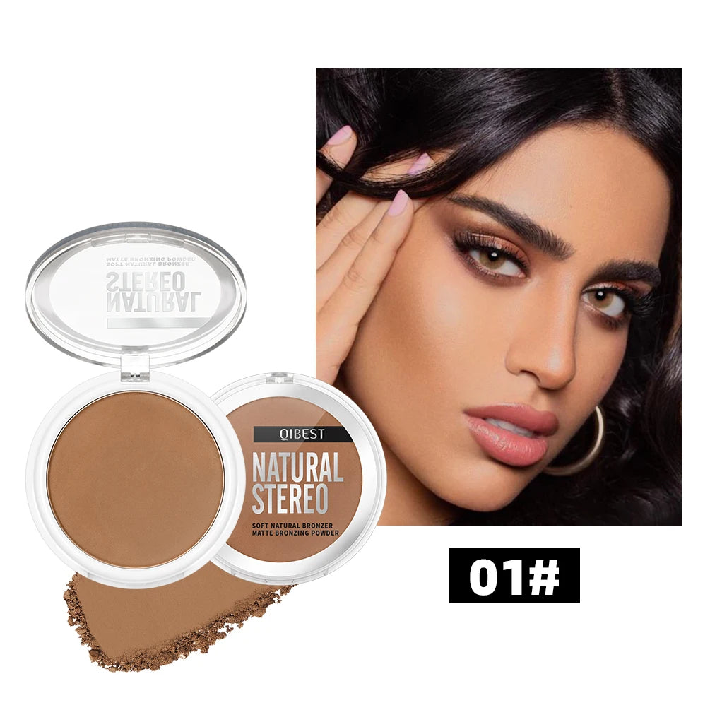 3D Matte Bronzer & Contour Powder Palette – Natural, Long‑Lasting, Waterproof Definition