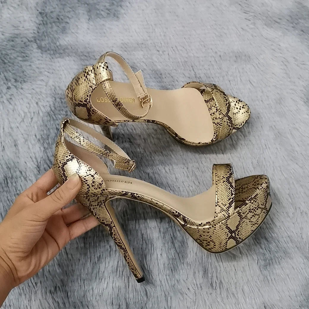 Sexy Open Toes 14cm Super High Heels Peep Toes Platform Stilettos