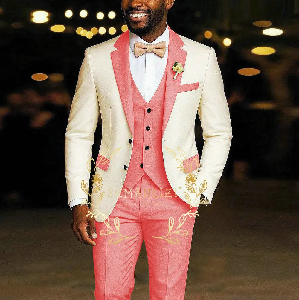 3 Pieces Blazer  Vest Pants Wedding Tuxedos