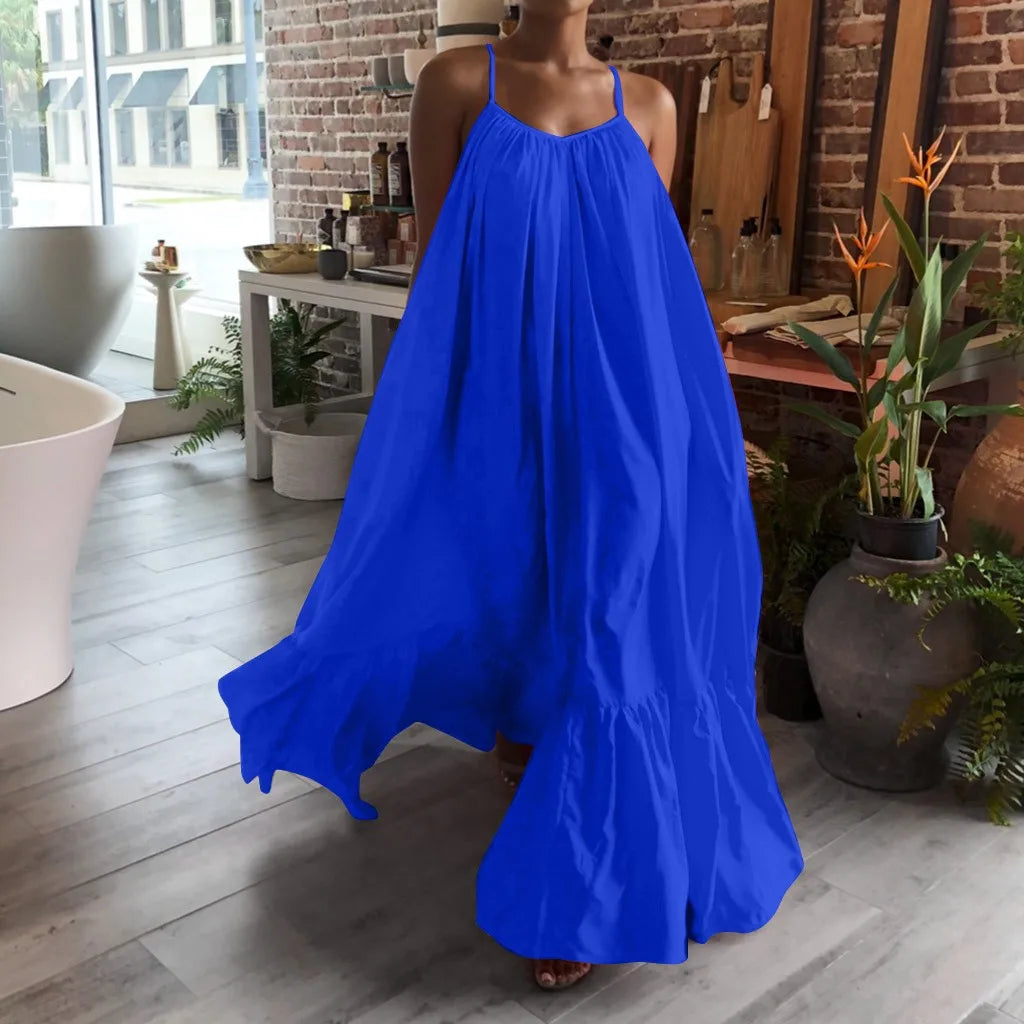 Spring Swing Maxi Dress with Pockets