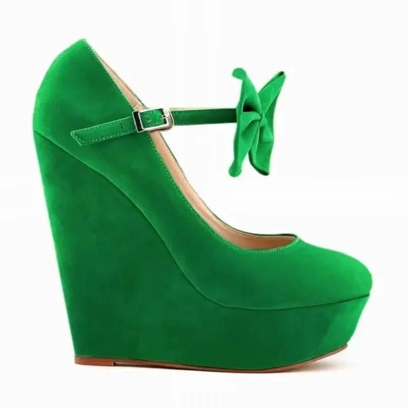2026 Autumn Casual Fashion Sexy Flock Platform Pumps