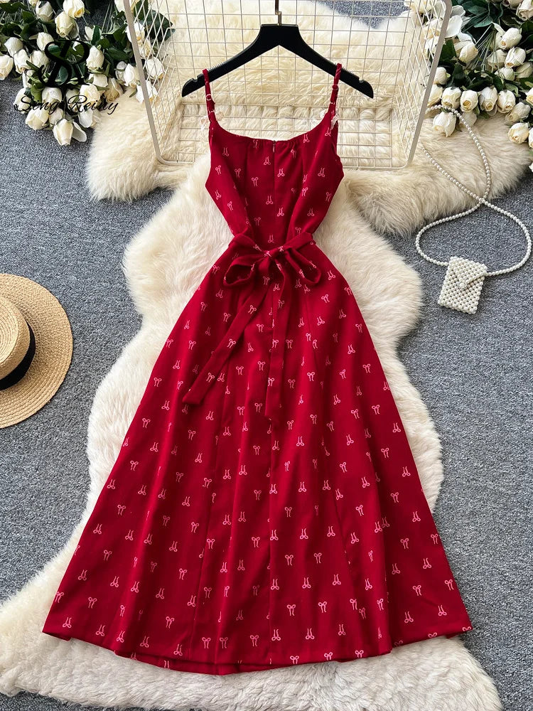 French Vacation Red Sundress