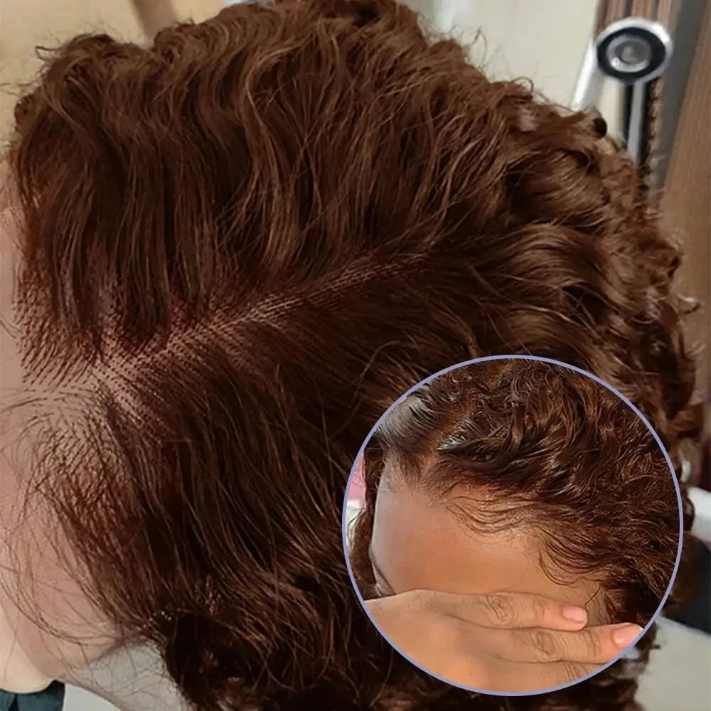 200% Brown kinky Curly Short Bob Wig