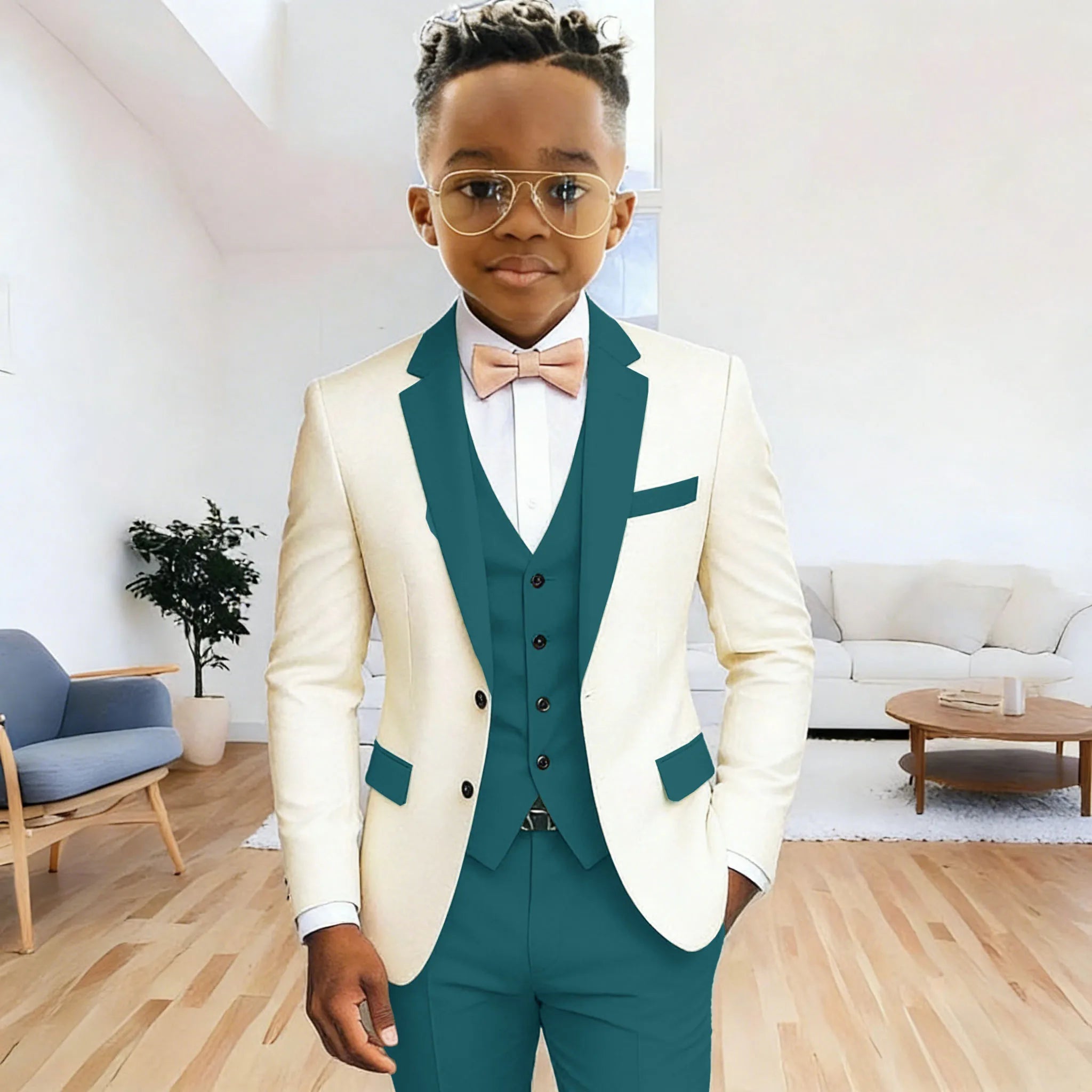 Boy's 3‑Piece Formal Suit Set – Jacket + Vest + Pants
