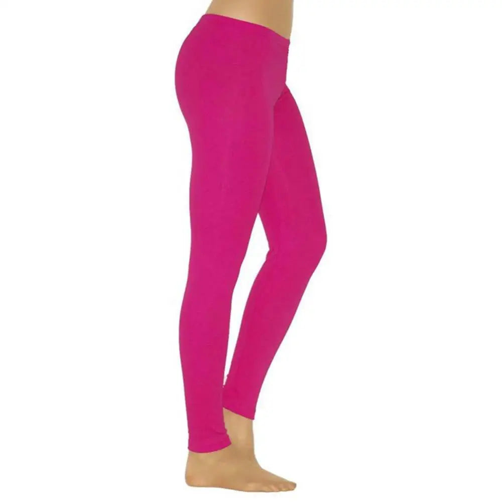 Solid Color Stretchy High Waist Slim Autumn Winter Leggings