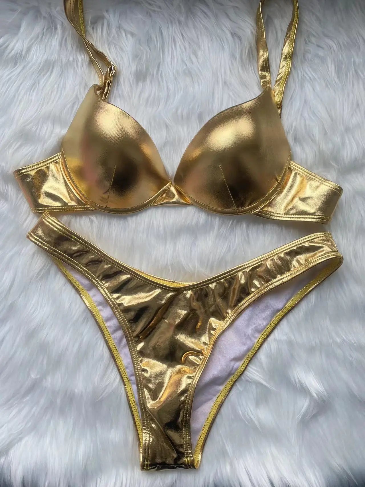 Metallic Push-Up Bikini Set
