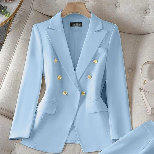 2026 Slim Office Blazer & Straight Trousers Set