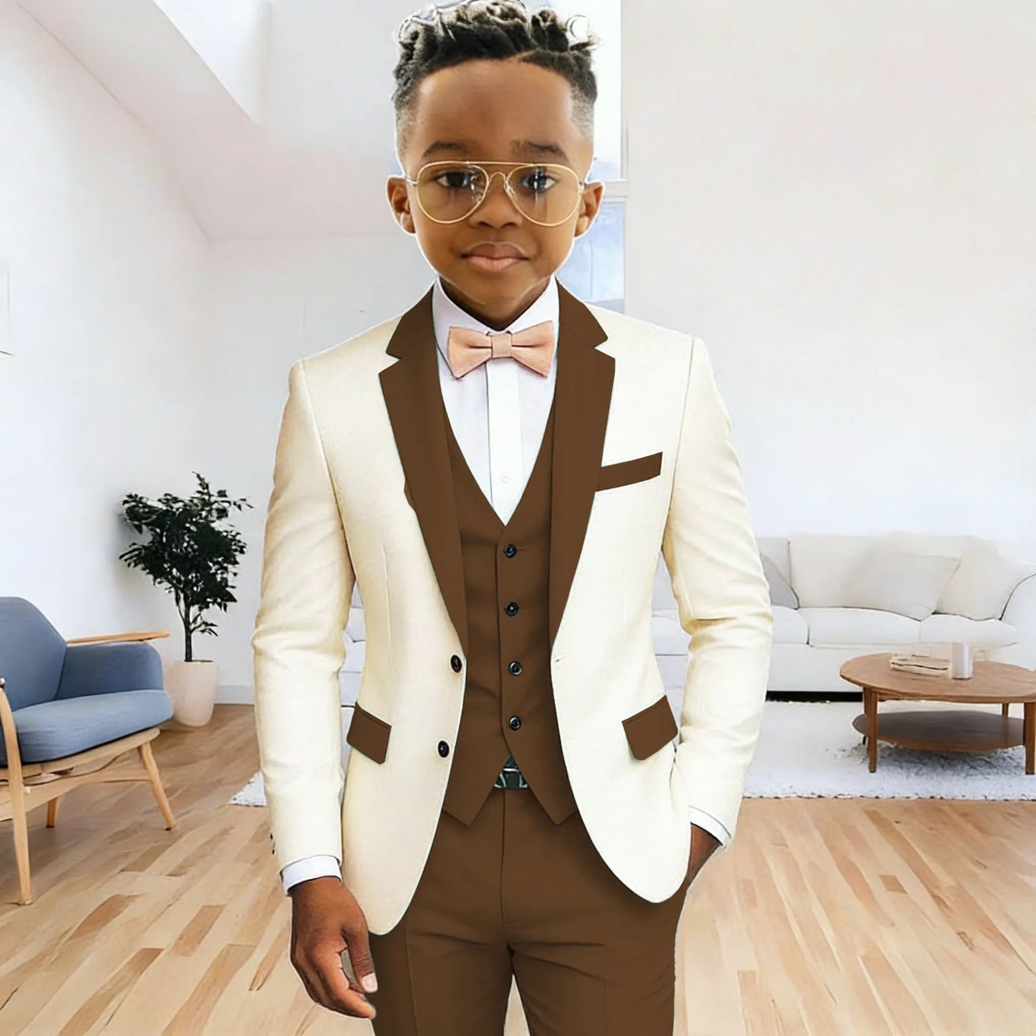 Boy's 3‑Piece Formal Suit Set – Jacket + Vest + Pants