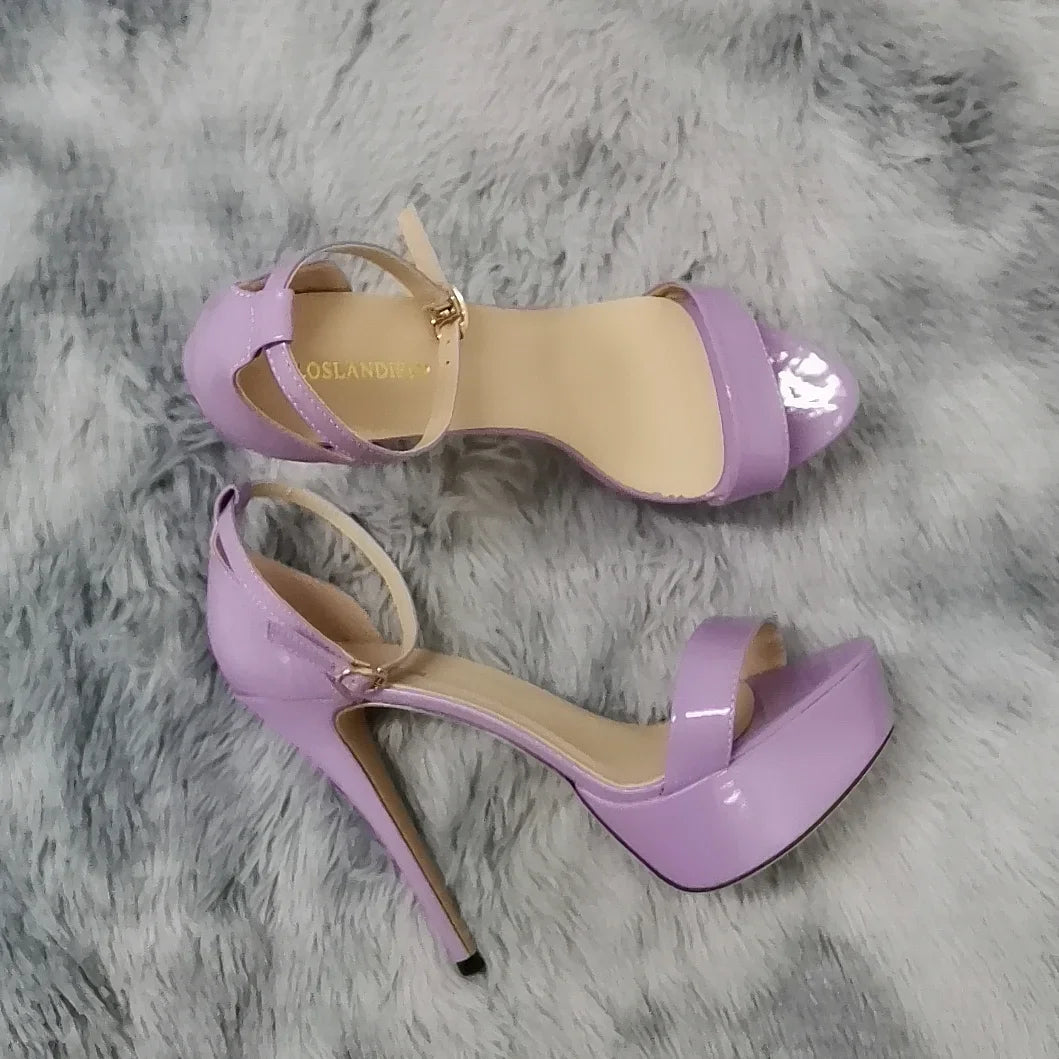 Sexy Open Toes 14cm Super High Heels Peep Toes Platform Stilettos
