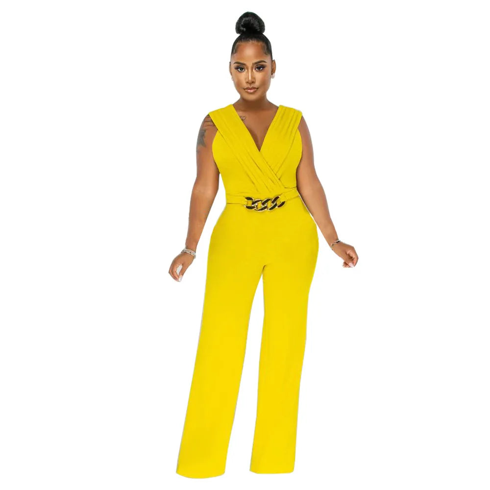 Elegant Sleeveless Wide-Leg Jumpsuit