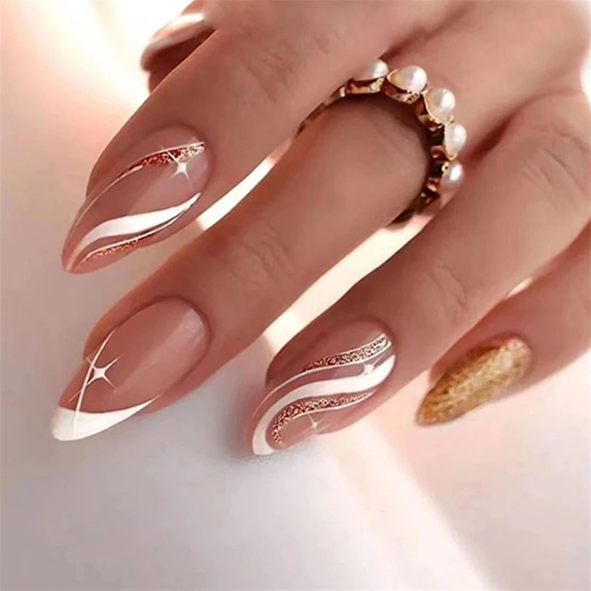 24Pcs/Set Simple Pure Desire Pink Wearing False Nails