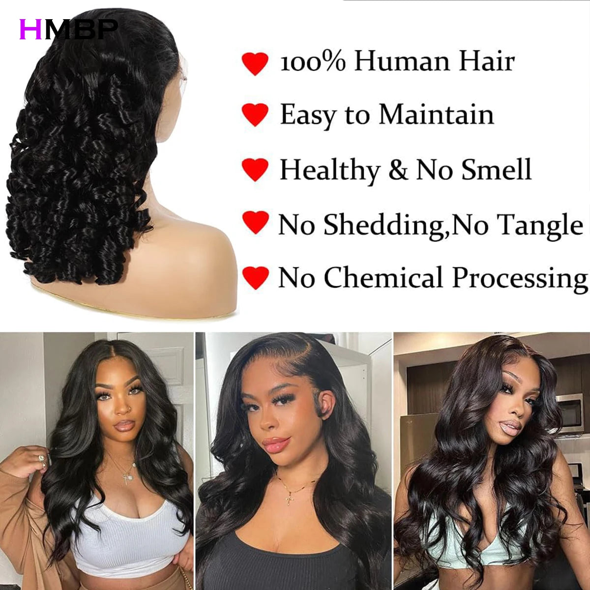 High Density 425g Loose Deep Wave 360 Hd Transparent Lace Full Frontal Wig