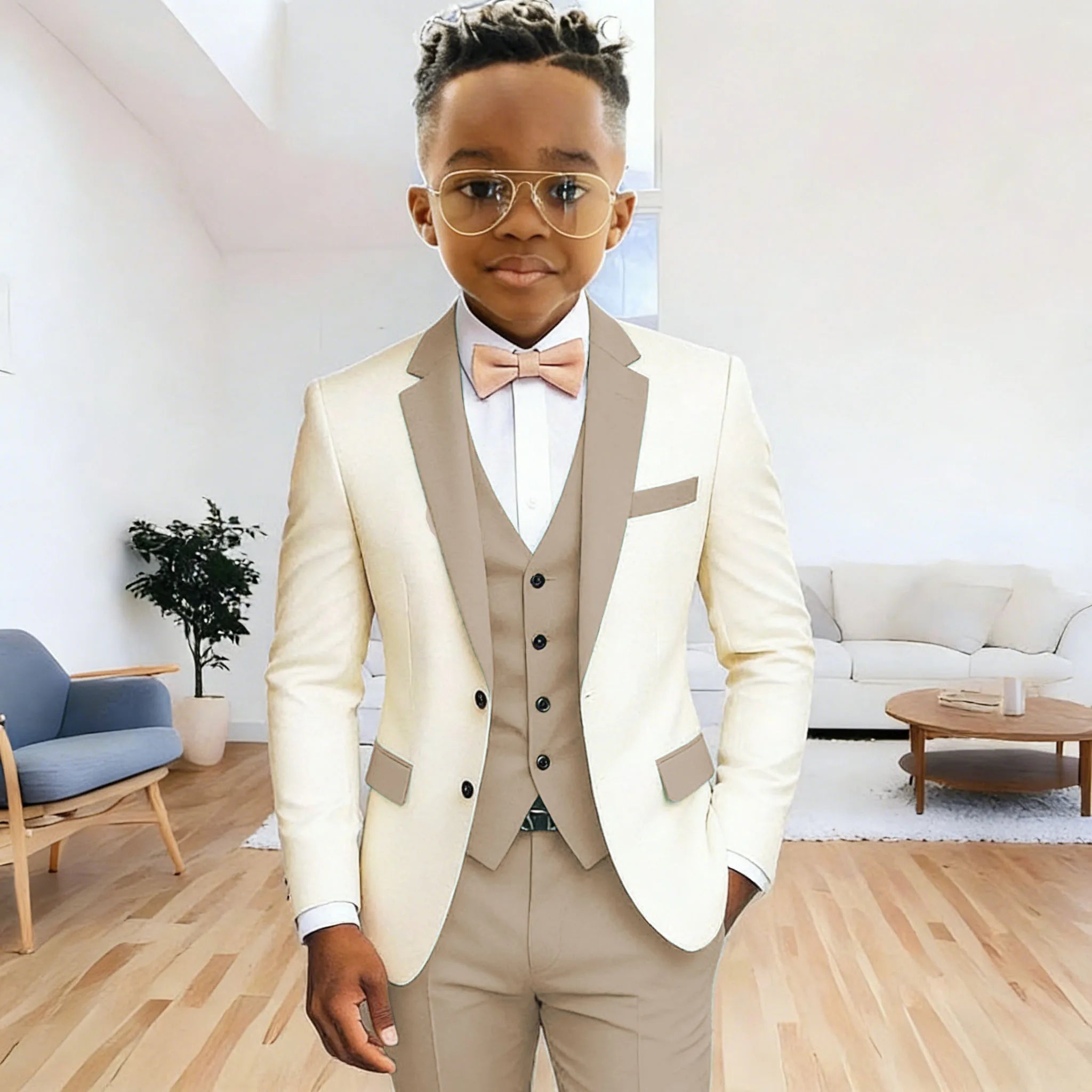 Boy's 3‑Piece Formal Suit Set – Jacket + Vest + Pants
