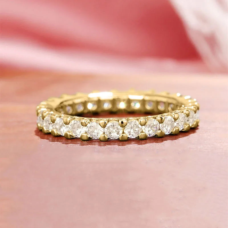 New Trendy Thin Finger Rings Silver Color Band with Shiny Cubic Zirconia