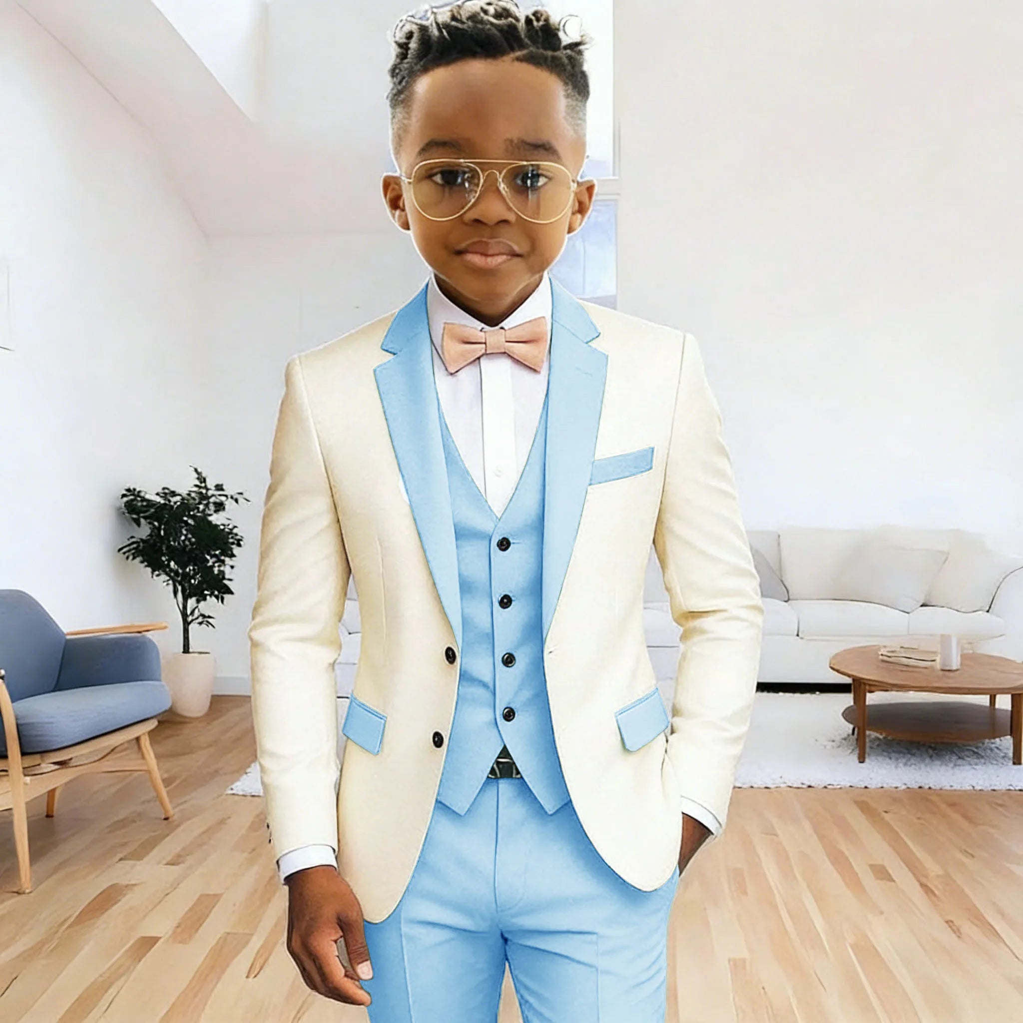 Boy's 3‑Piece Formal Suit Set – Jacket + Vest + Pants