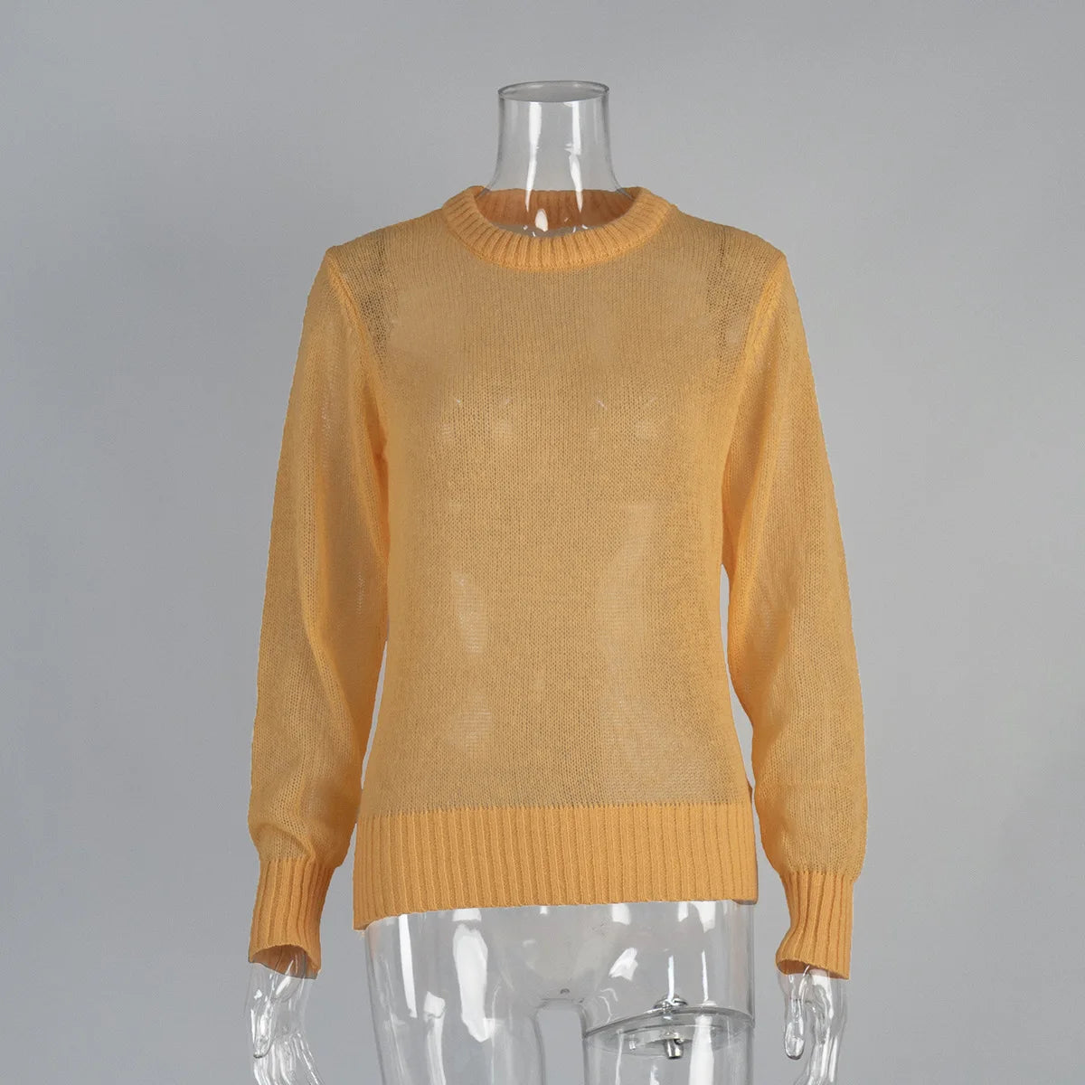 Round Neck Knit Pullover Sweater Top