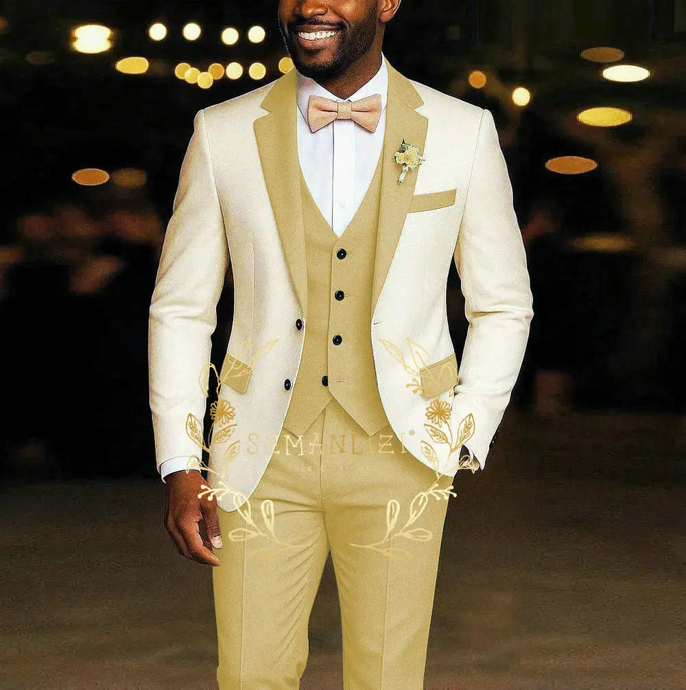 3 Pieces Blazer  Vest Pants Wedding Tuxedos