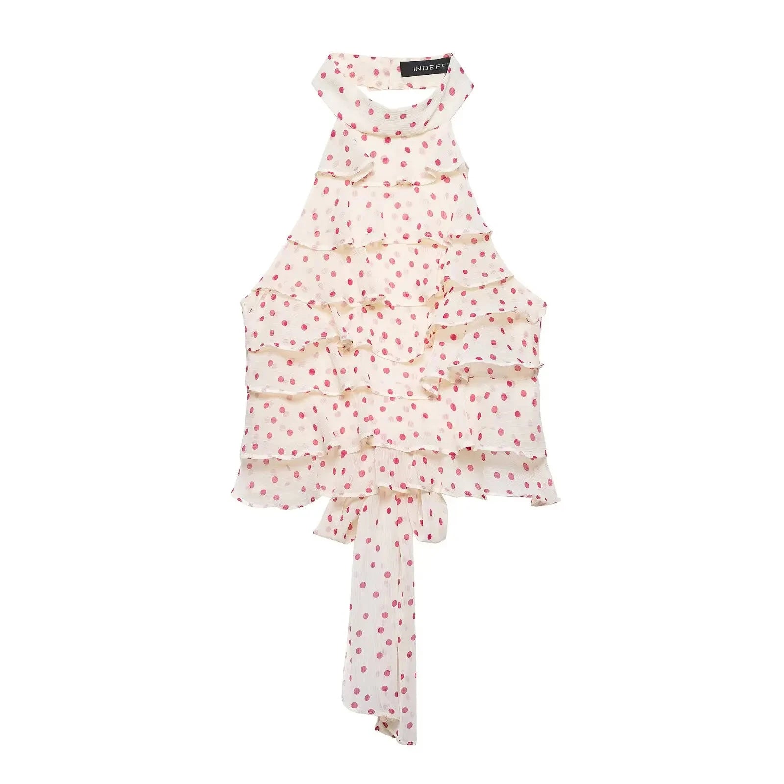 Elegant Ladies Halter Neck Ruffle Chiffon Blouse - Summer Wear