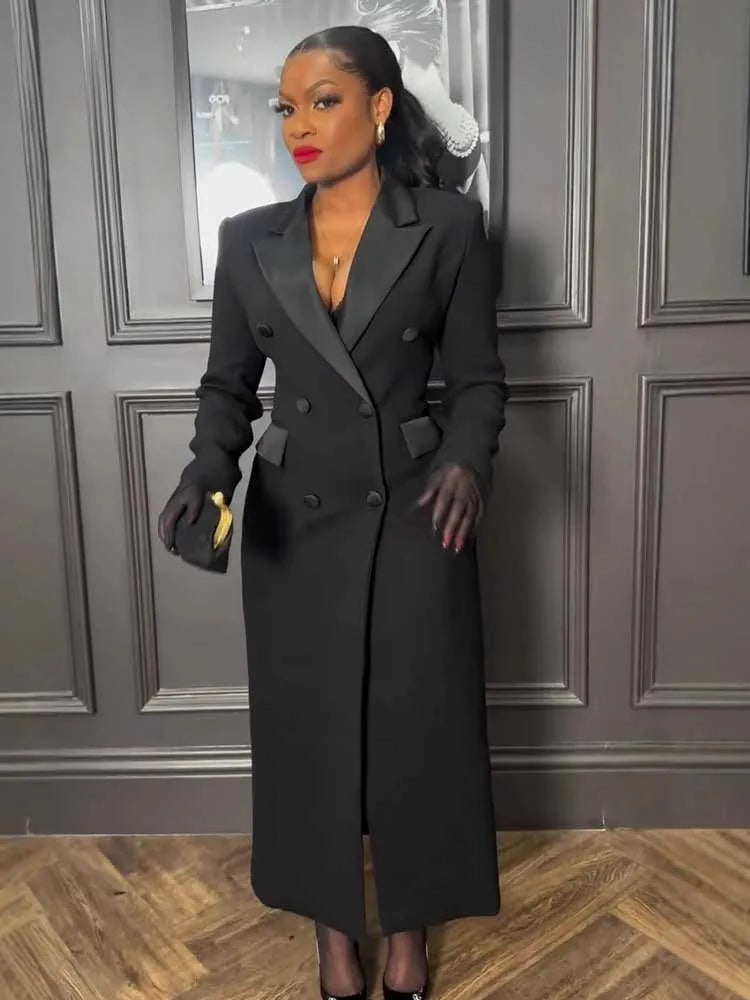 Autumn Winter  Long Sleeve Slimming Waist Blazer Dress
