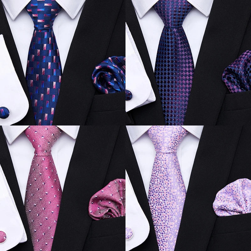 7.5 cm Tie Pocket Squares Cufflink Set