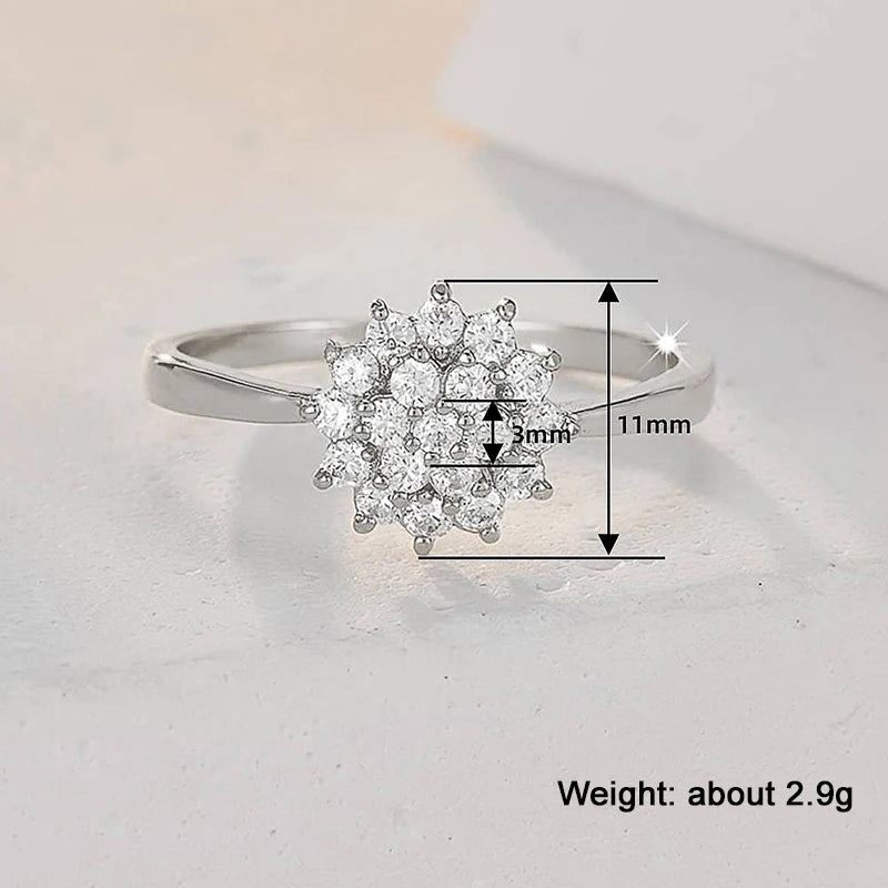 Shiny Flower Rings for Women