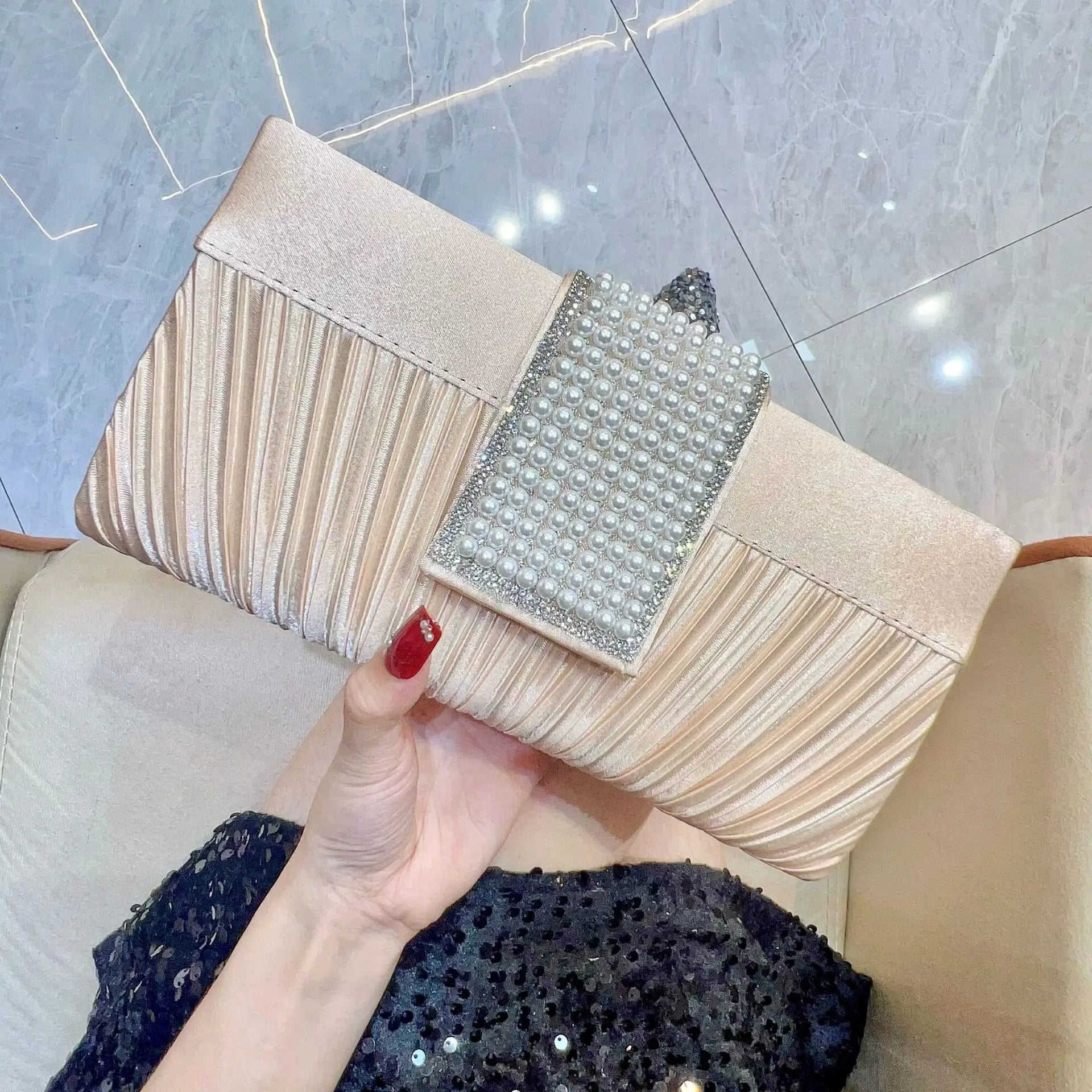 Classic Retro Gold Silver Black Small Clutches Purses
