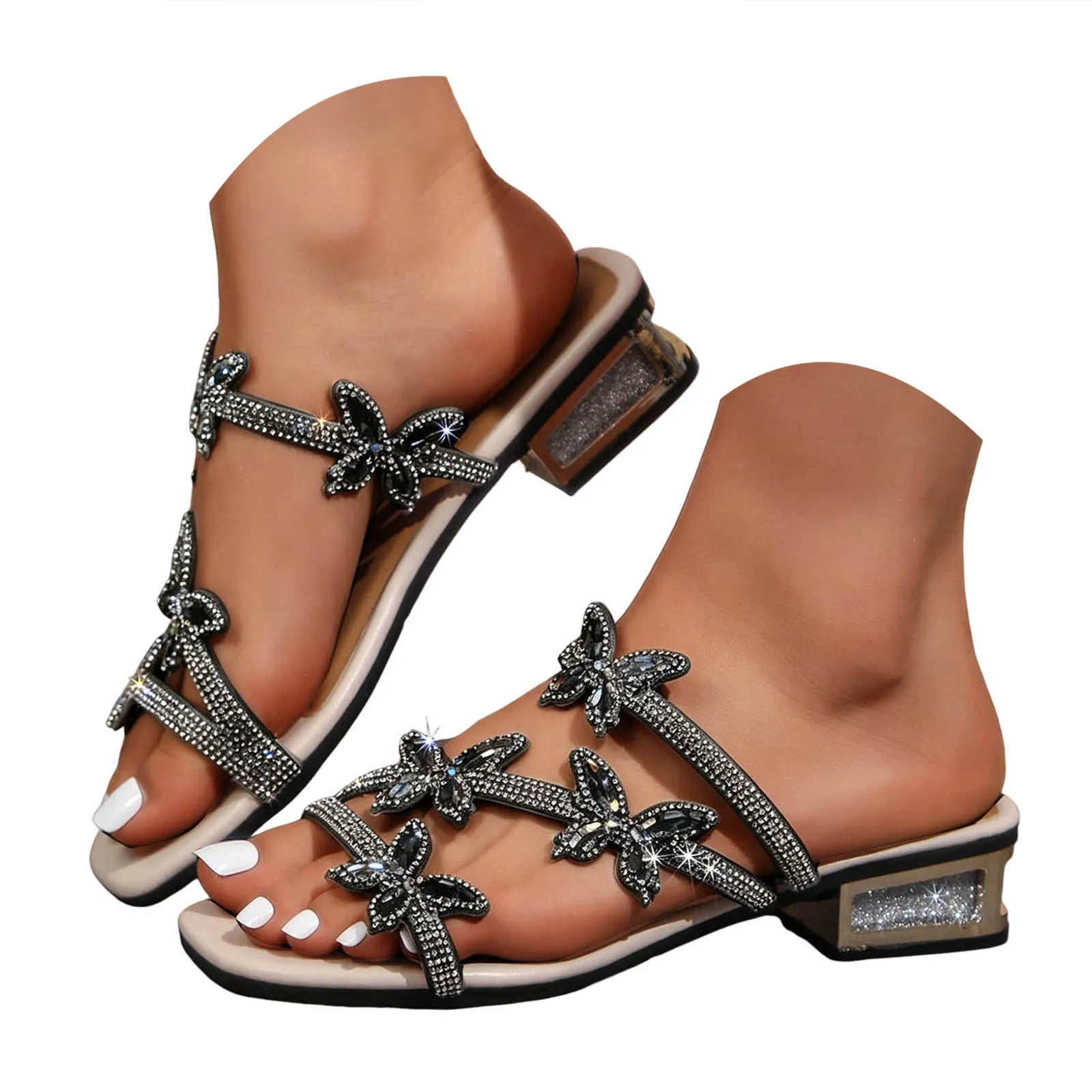 ✨ Women’s Rhinestone Bow Sandals