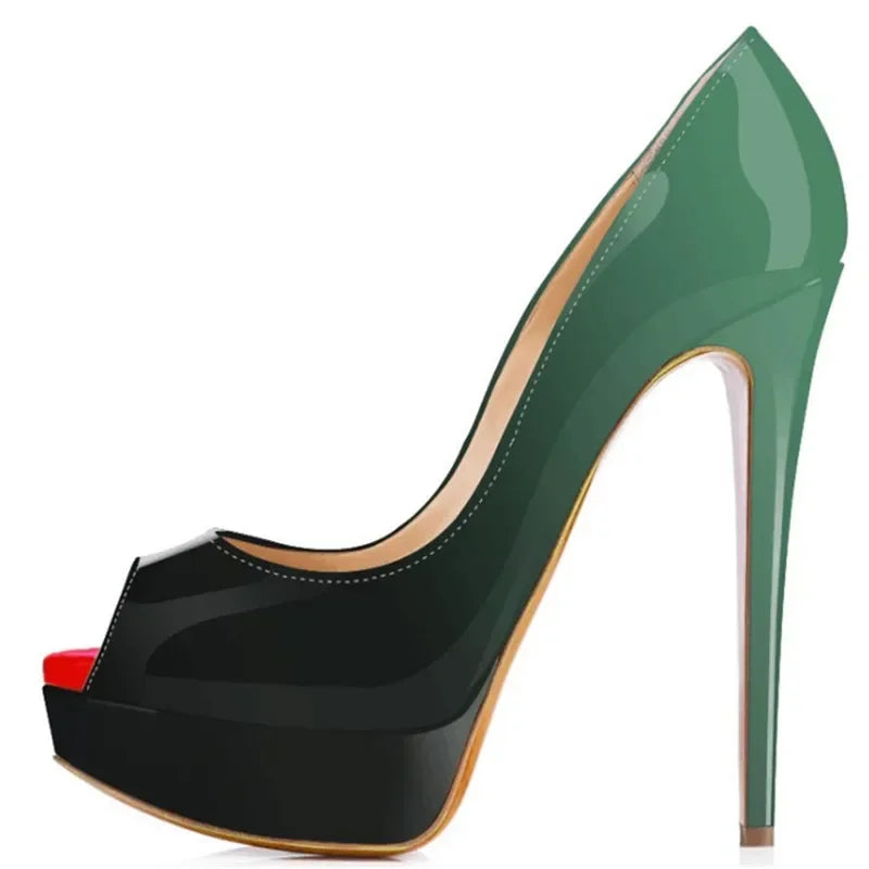 Ultra-High Platform Peep Toe Pumps