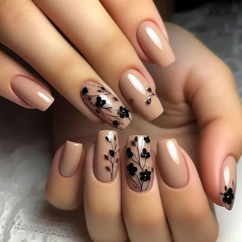 24Pcs Mid-length Ballet False Nails